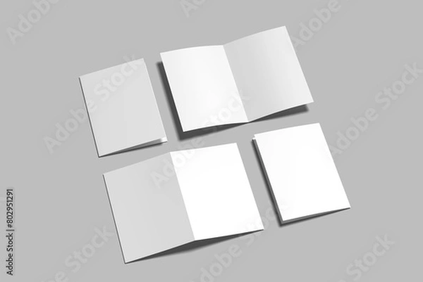 Fototapeta A5 Bifold Brochure Blank Mockup