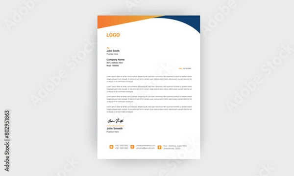 Fototapeta Simple and Creative letterhead Template design