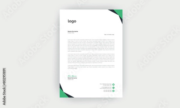 Fototapeta Simple and Creative letterhead Template design