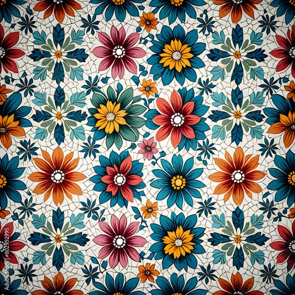 Fototapeta seamless pattern with flowers