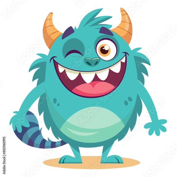 Fototapeta A whimsical monster with a playful wink