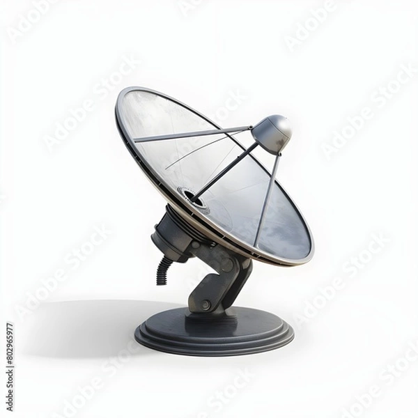 Fototapeta white satellite dish isolated on white background