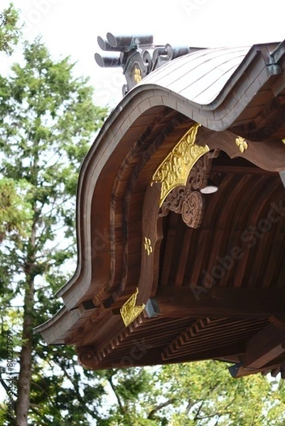 Obraz 神社の軒先