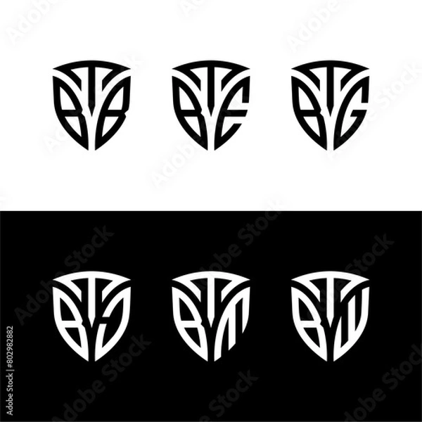 Fototapeta TBB Shield Lettermark Logo Set.