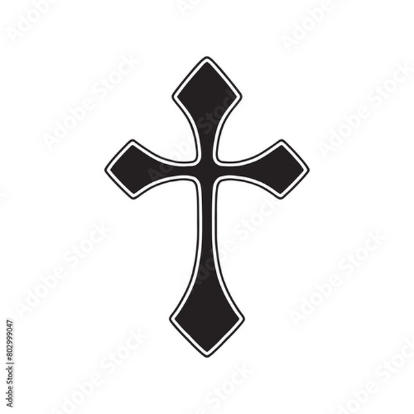 Fototapeta Christian cross design illustration. Religion cross symbol vector. Isolated on white background.