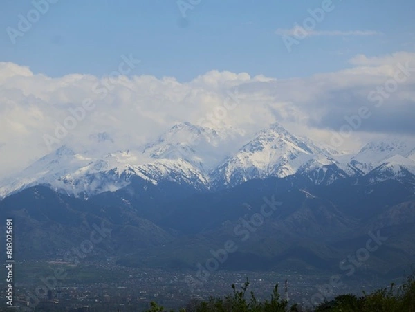 Fototapeta Mountains and clouds