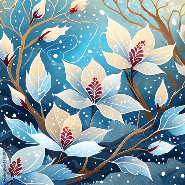 Obraz Background with a seamless floral pattern