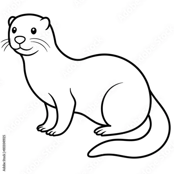 Fototapeta realistic Otter vector illustration, solid white background (15)