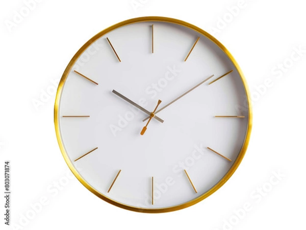 Obraz Modern wall clock, png file of isolated cutout object with shadow on transparent background.