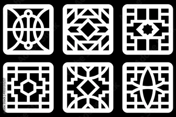 Fototapeta simple geometric pattern for decoration, background, panel, and CNC cutting