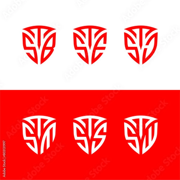 Fototapeta TSB Shield Lettermark Logo Set.