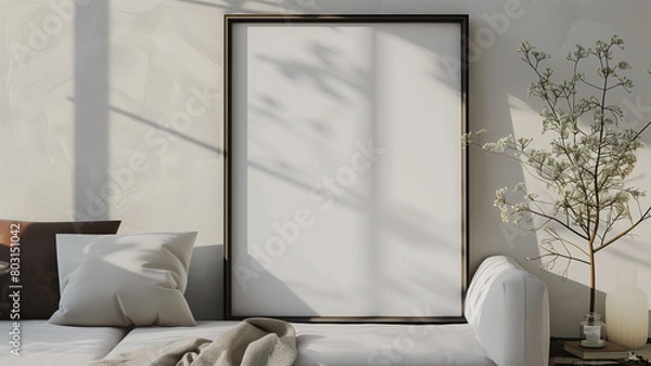 Fototapeta Detailed View of 3D Poster Frame Mockup