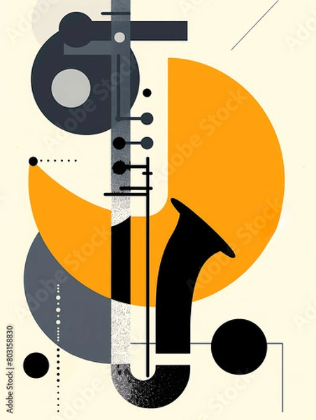 Fototapeta Saxophone poster advertisement background with space. vertical graphic.