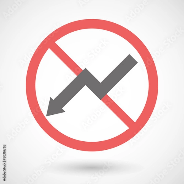 Fototapeta Forbidden signal with a graph