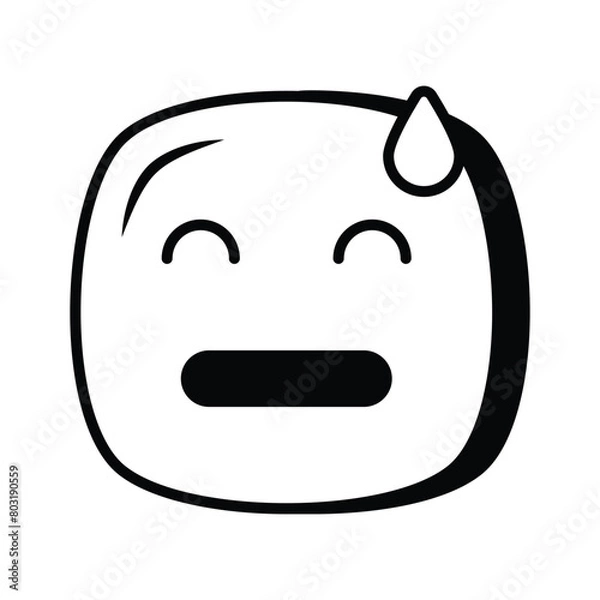 Obraz Embarrassed, guilty, worried emoji vector design, isolated on white background