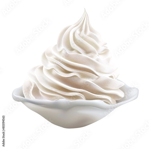 Fototapeta whipped cream element_hyperrealistic_hyper detailed_isolated on transparent background