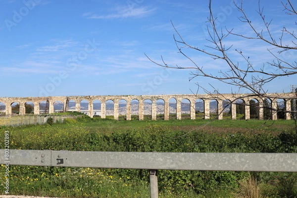 Fototapeta An ancient aqueduct for supplying water to populated areas in Israel.