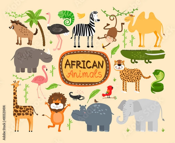 Fototapeta Wektor afrykańskie zwierzęta