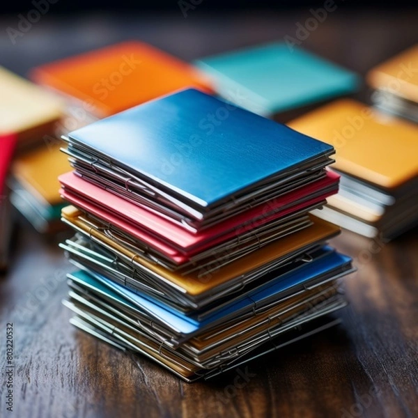 Fototapeta A stack of colorful metal sheets