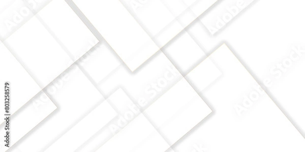 Fototapeta Abstract white square shape geometric line background. vector illustration, White Business Style Background white paper texture. Template for branding business technology concept design.