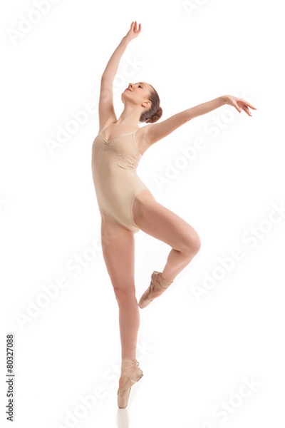 Obraz young modern ballet dancer isolated on white background