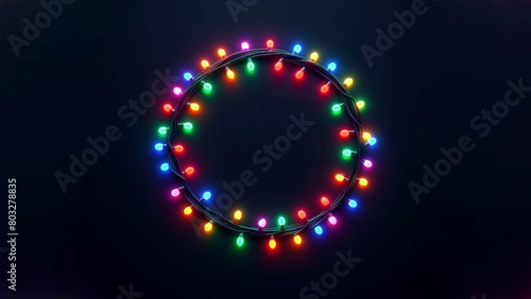 Obraz Colorful Circular Christmas Lights