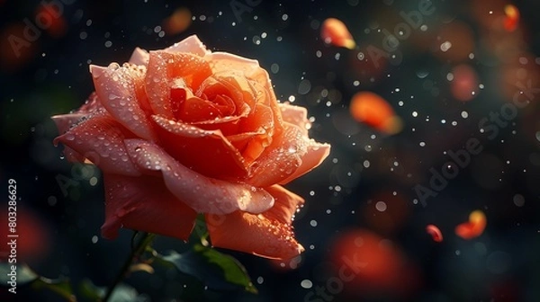 Fototapeta Ethereal Rose in Motion, generative ai