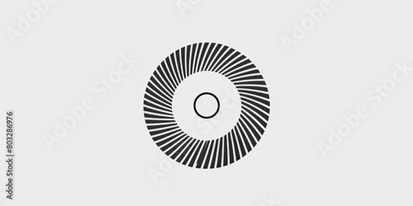 Fototapeta logo, vector design of an abstract line sunburst pattern in the shape of O on a white background, simple minimalistic style, no shadows, no gradient, no fill color.