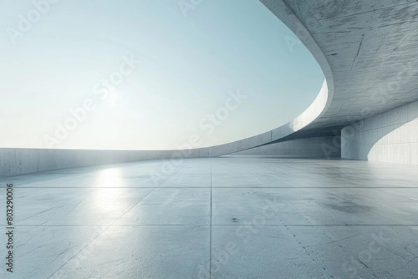 Fototapeta Concrete outdoor square building,Empty architectural background.