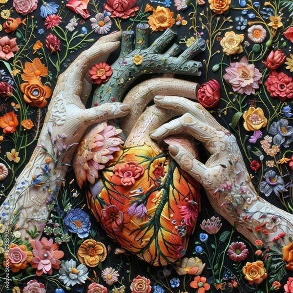 Obraz heart and flowers