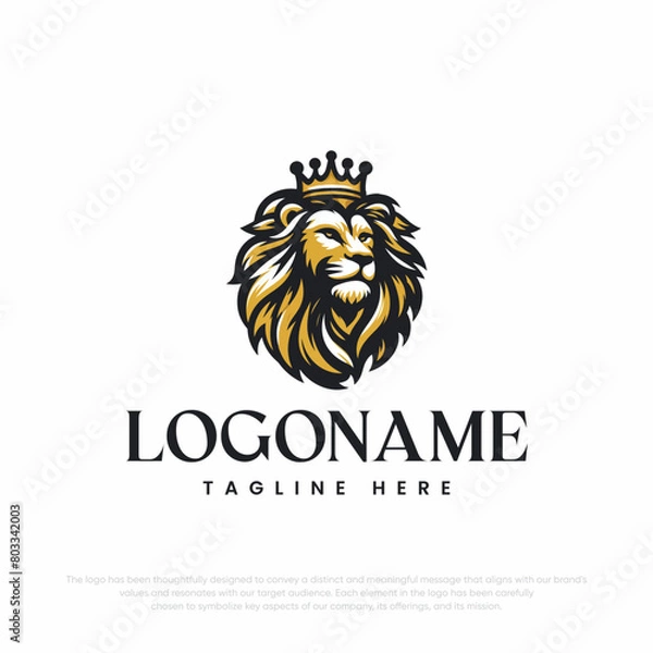 Obraz Lion King logo design isolated on black