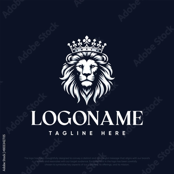 Obraz  Lion with crown logo template

