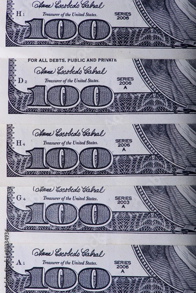 Obraz One hundred dollars banknotes