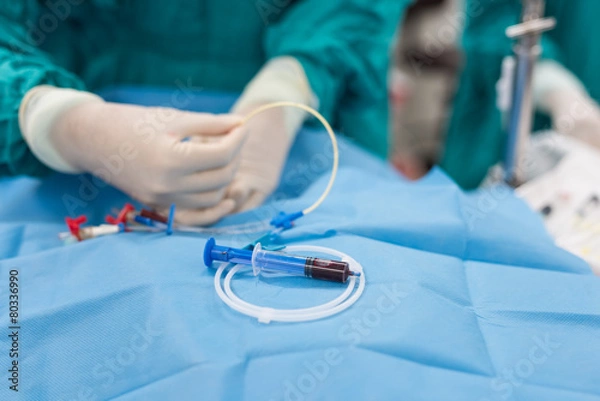 Obraz Doktor Wstaw cewnik podwójnego światła