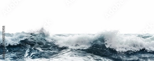 Fototapeta Monochrome portrayal of crashing sea waves