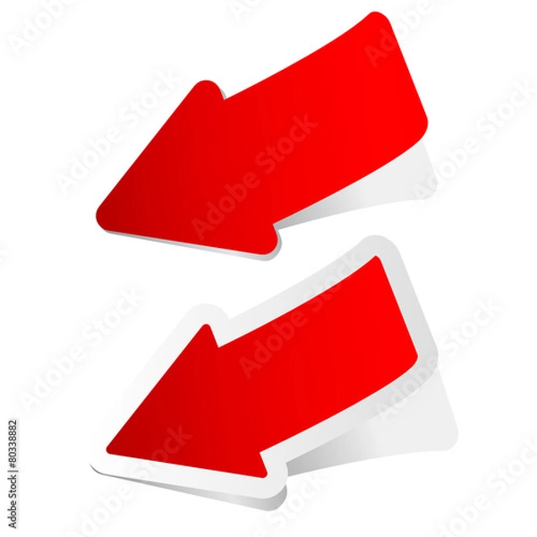 Obraz arrow sticker in red vector illustration