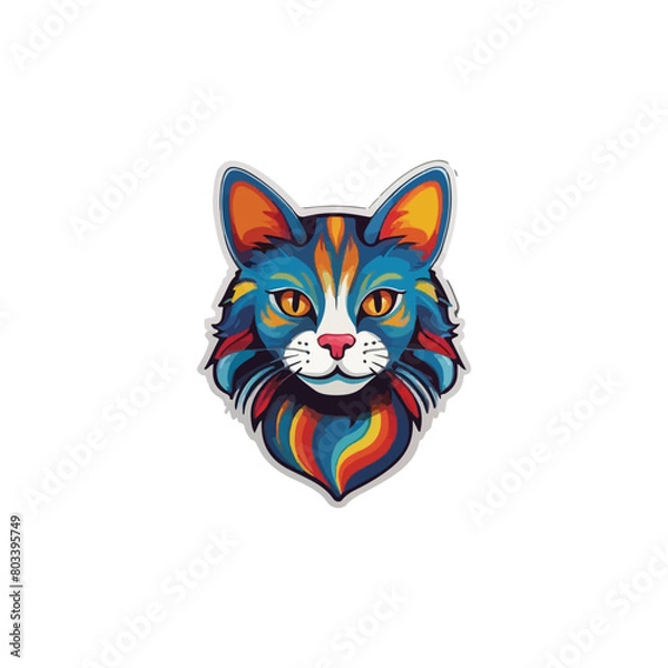 Fototapeta Cat vector breeds cute pet animal set illustration. Different type of vector cats