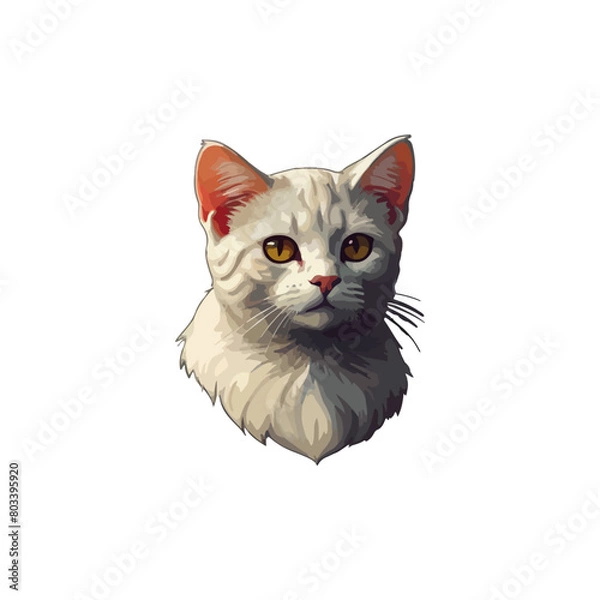 Fototapeta Cat vector breeds cute pet animal set illustration. Different type of vector cats