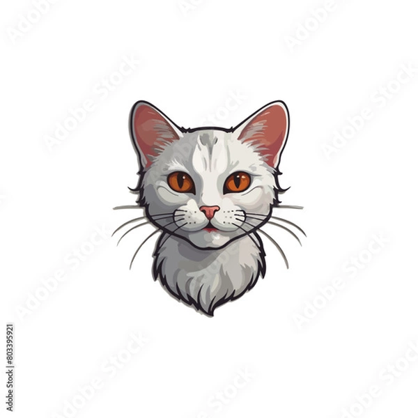 Fototapeta Cat vector breeds cute pet animal set illustration. Different type of vector cats
