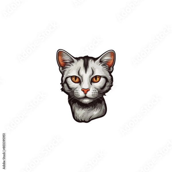 Fototapeta Cat vector breeds cute pet animal set illustration. Different type of vector cats