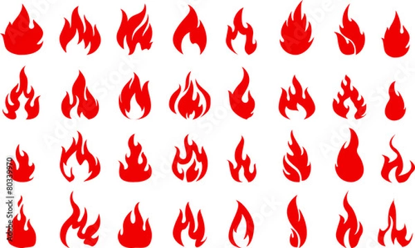 Fototapeta Fire icons set for you design