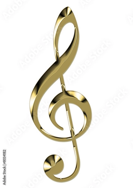 Obraz clé de sol en or