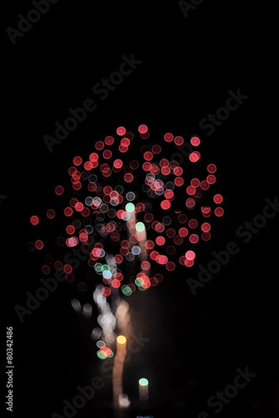 Obraz Defocused fireworks - Abstract background