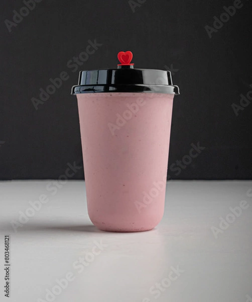 Fototapeta A glass of fresh strawberry juice
