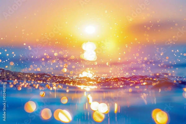 Obraz Abstract blur light on sea and ocean, clear water close up colorful background