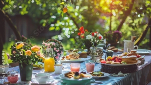 Obraz outdoor brunch generative ai