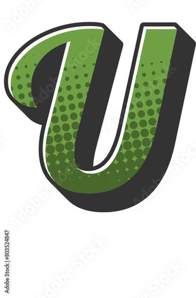 Fototapeta Comic Halftone Alphabet Letter and Number