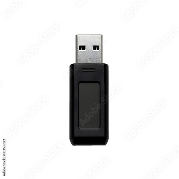 Fototapeta Black USB Flash Drive isolated on transparent background