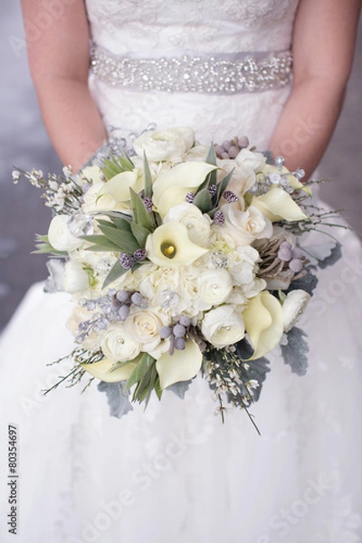 Obraz Bride Holding a Wedding Bouquet