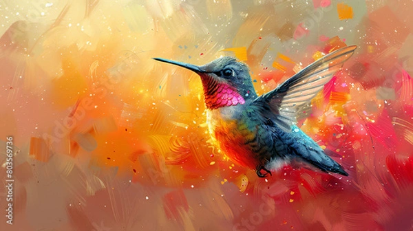 Obraz Cute hummingbird in flight